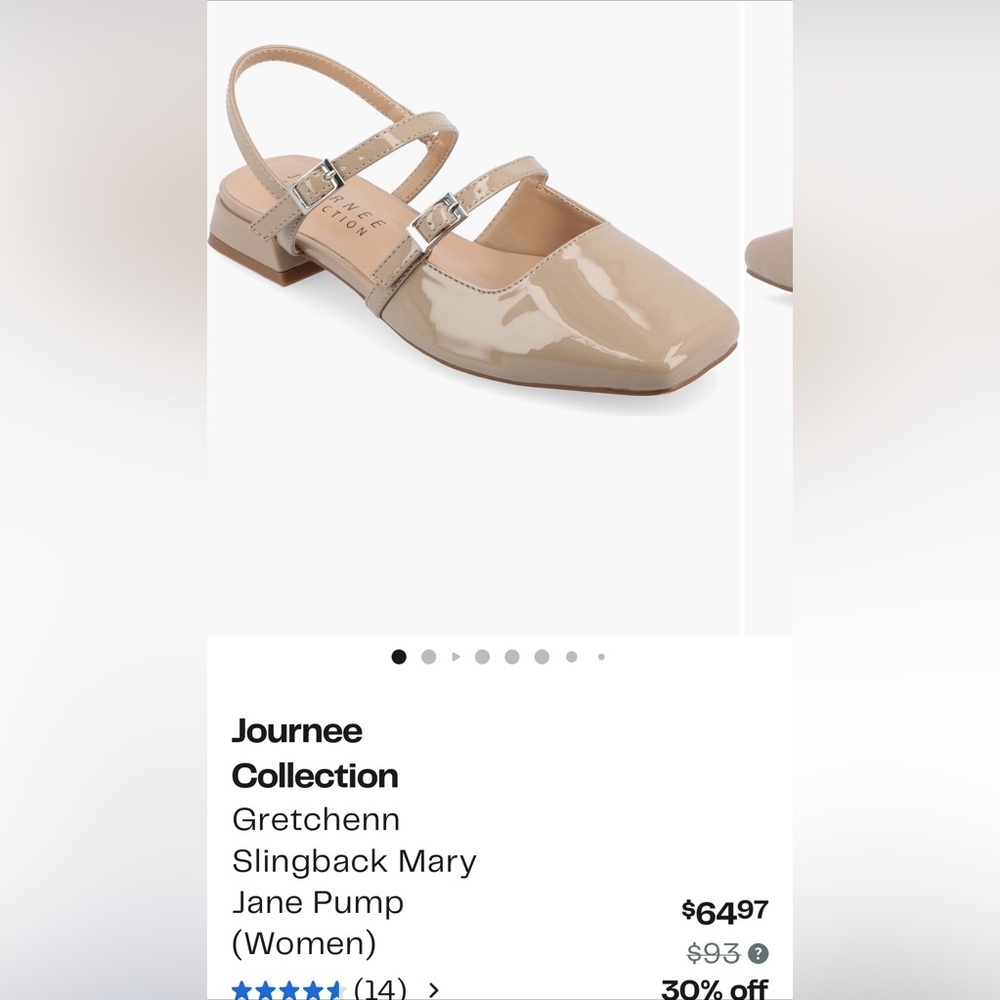 Journee Collection Women's Tan Flats with Straps - Picture 4 of 4